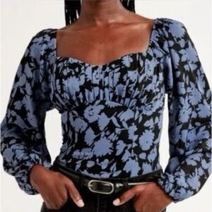 NWT Abercrombie & Fitch Floral Long Sleeve Blouse Small